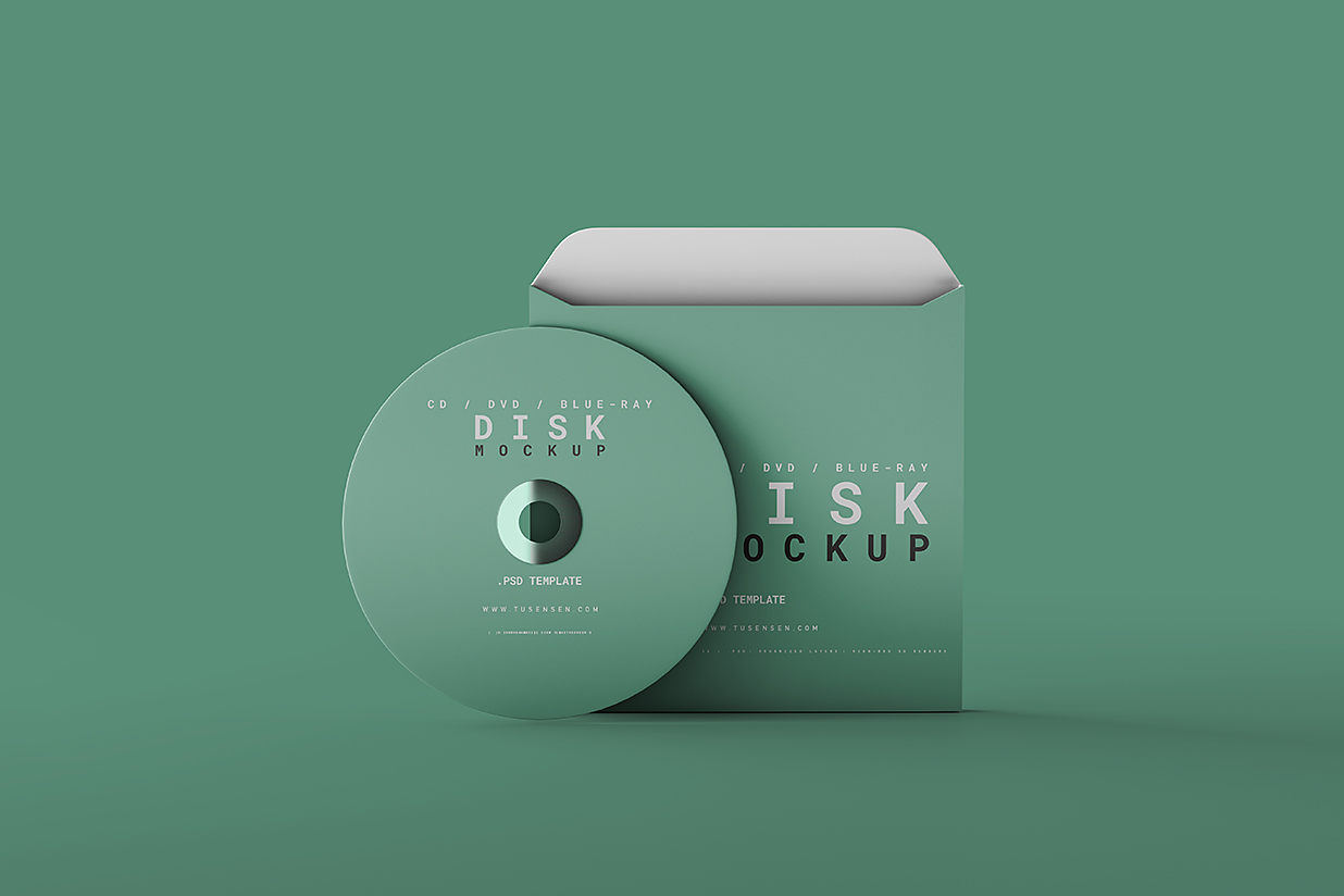 带包装盒的CD光盘样机mockup5组插图