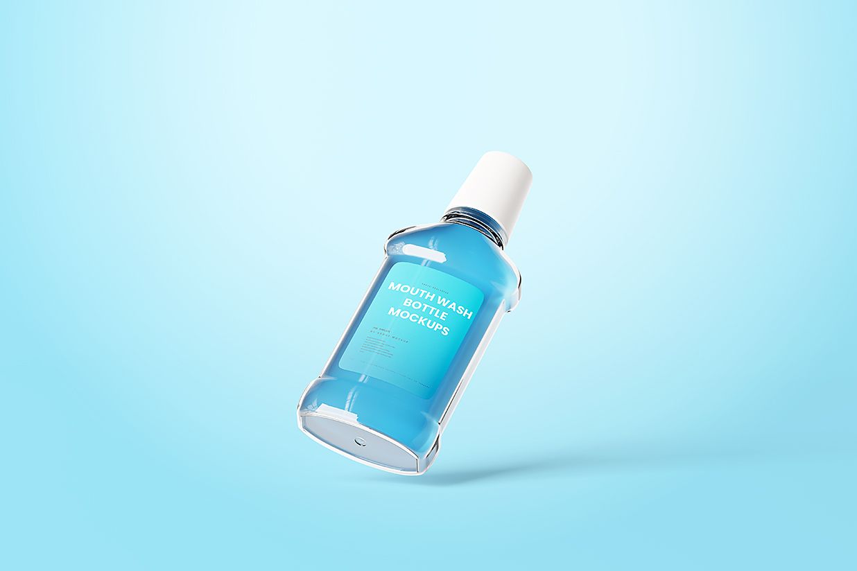 高质感漱口水瓶包装样机mockup7组插图1