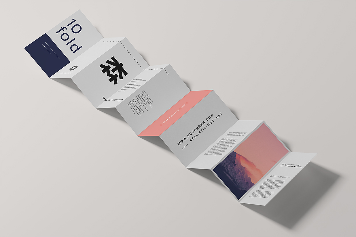 竖版折页十折页样机mockup8组插图1