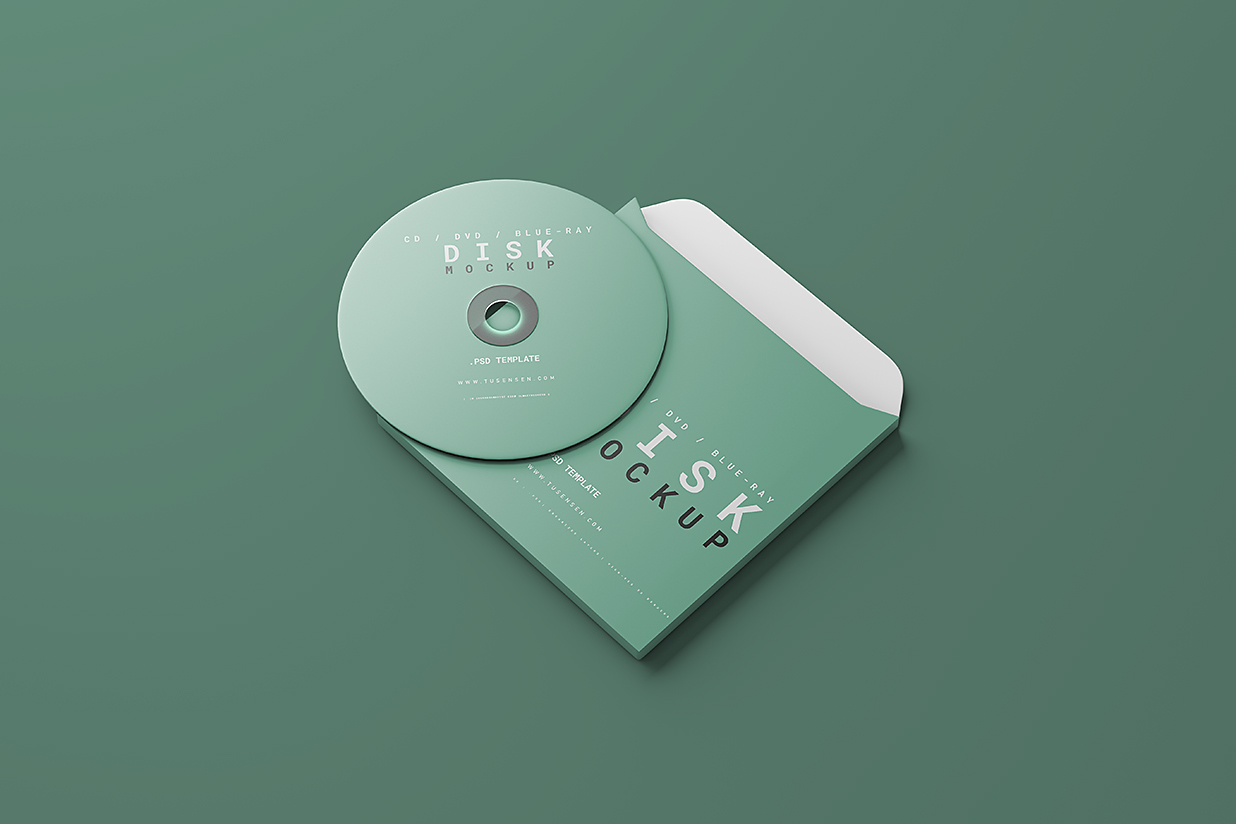 带包装盒的CD光盘样机mockup5组插图1