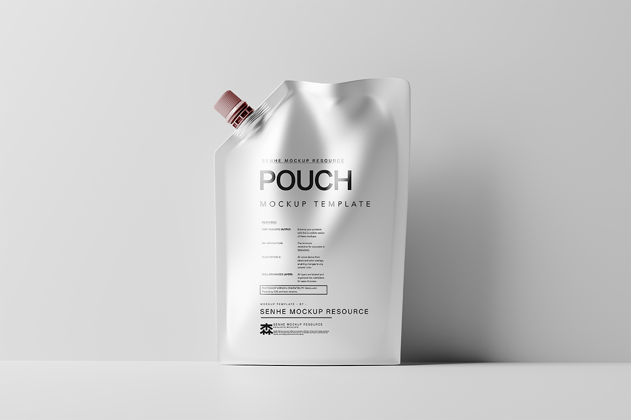 高质感斜口吸嘴袋自立袋包装样机 mockup10组插图2