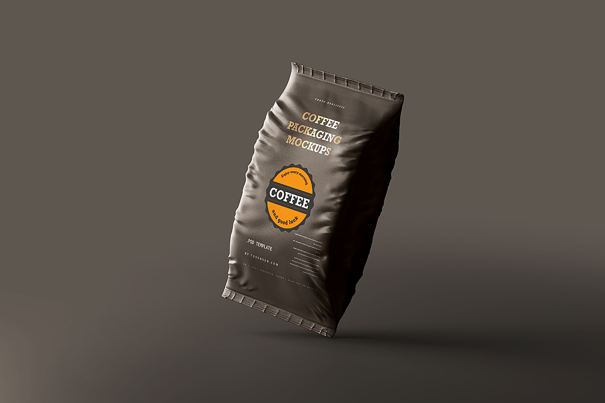 食品包装袋咖啡袋样机mockup5组插图2