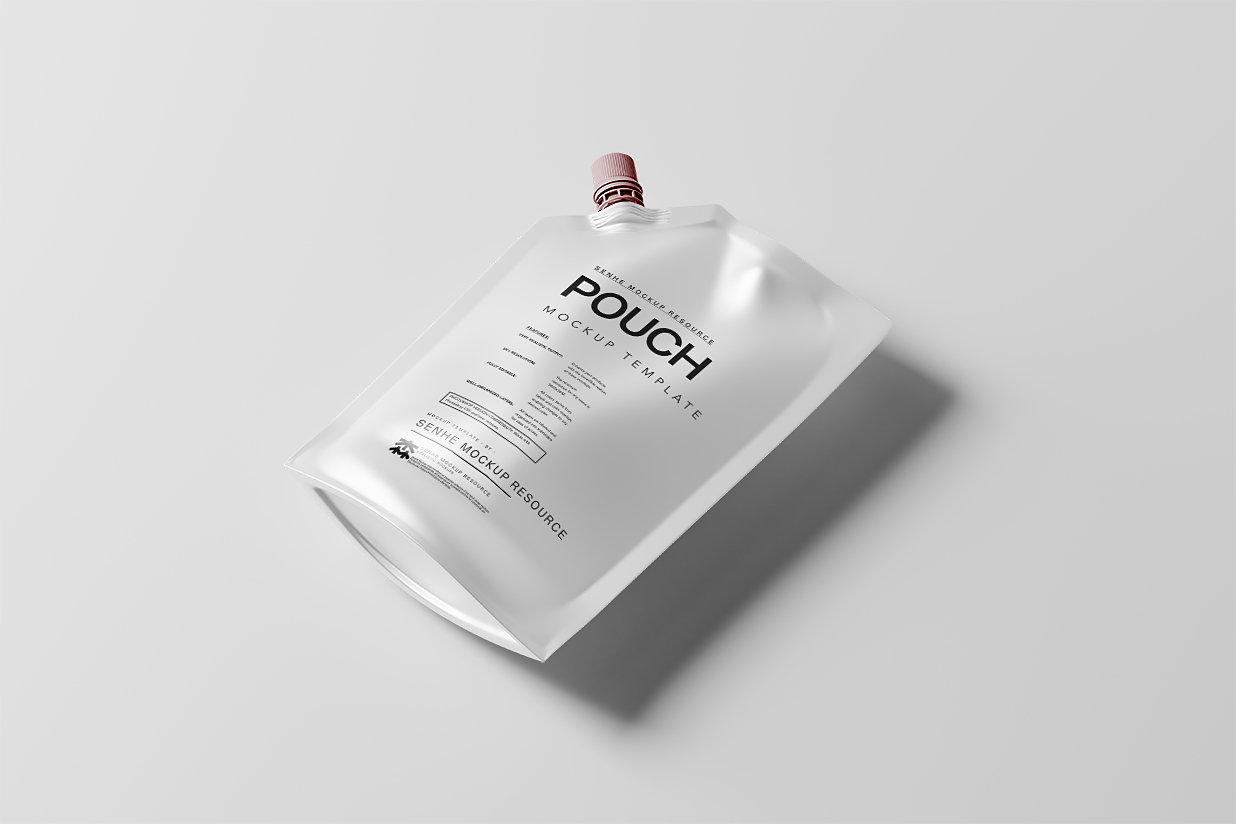 高质感斜口吸嘴袋自立袋包装样机 mockup10组插图3