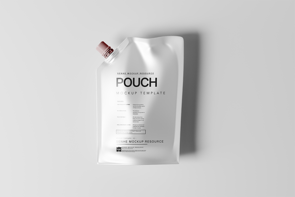 高质感斜口吸嘴袋自立袋包装样机 mockup10组插图4