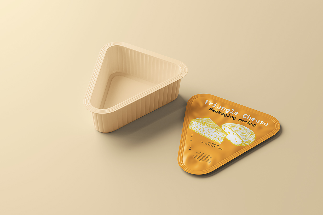 三角芝士块奶酪块食品包装样机mockup5组插图4