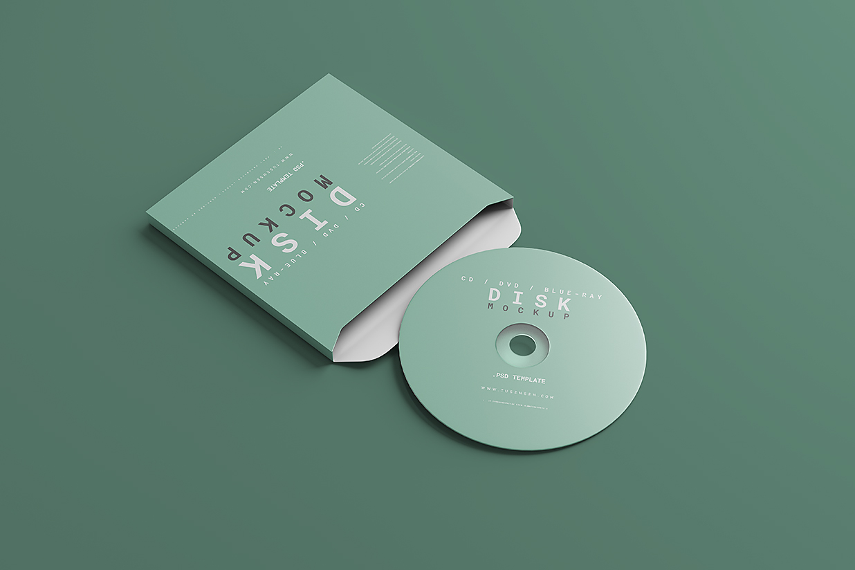 带包装盒的CD光盘样机mockup5组插图4