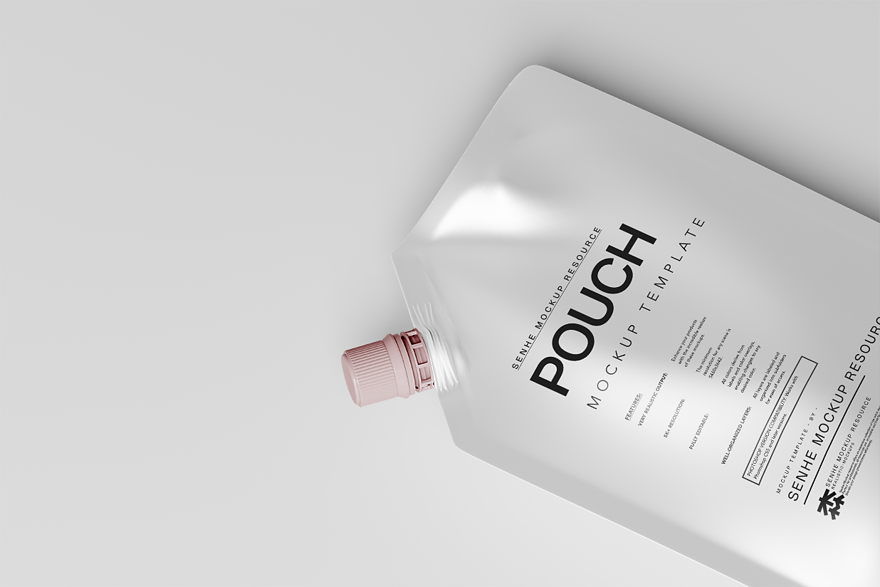 高质感斜口吸嘴袋自立袋包装样机 mockup10组插图5