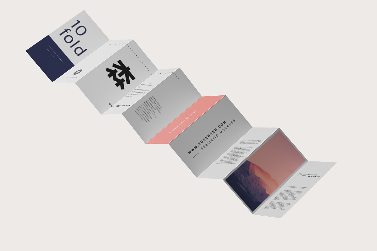 竖版折页十折页样机mockup8组插图6