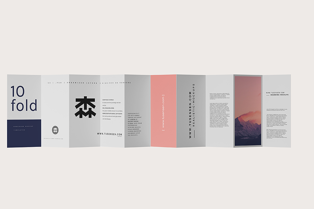 竖版折页十折页样机mockup8组插图7