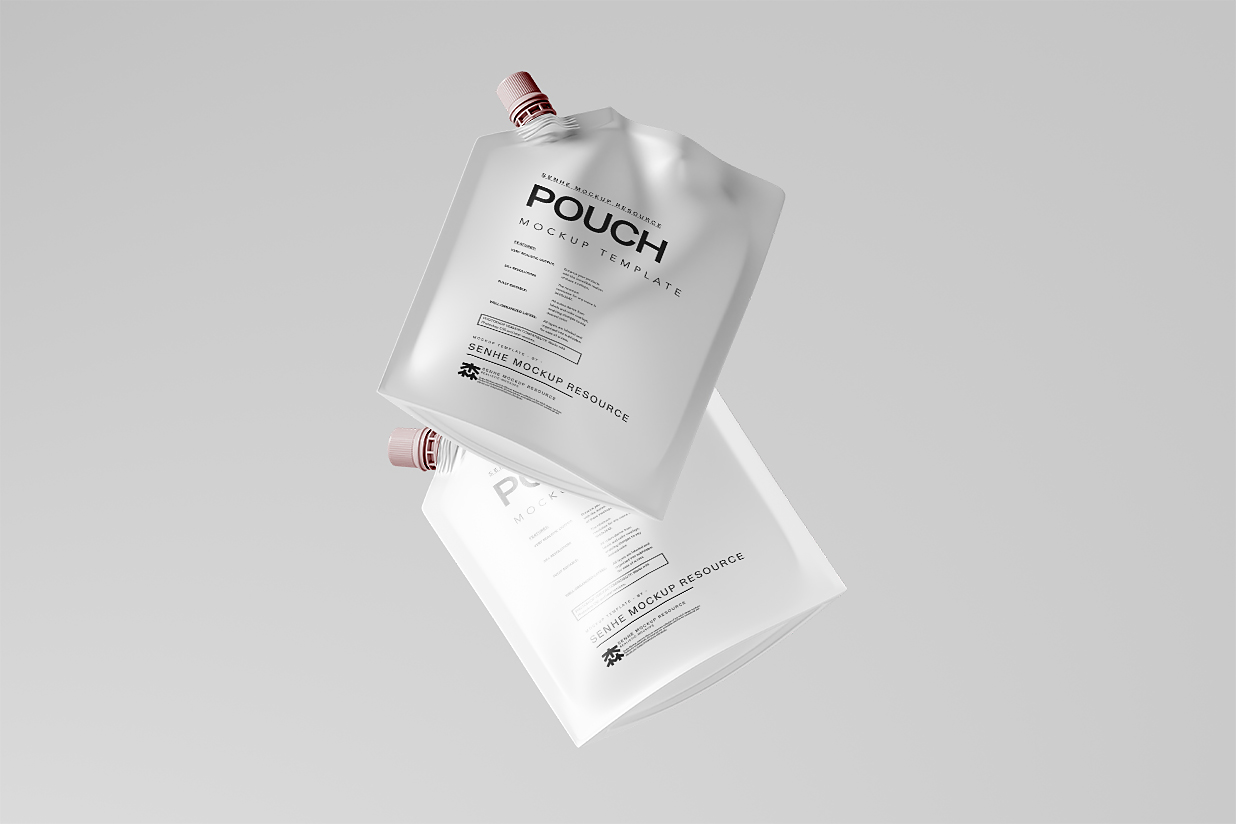 高质感斜口吸嘴袋自立袋包装样机 mockup10组插图8