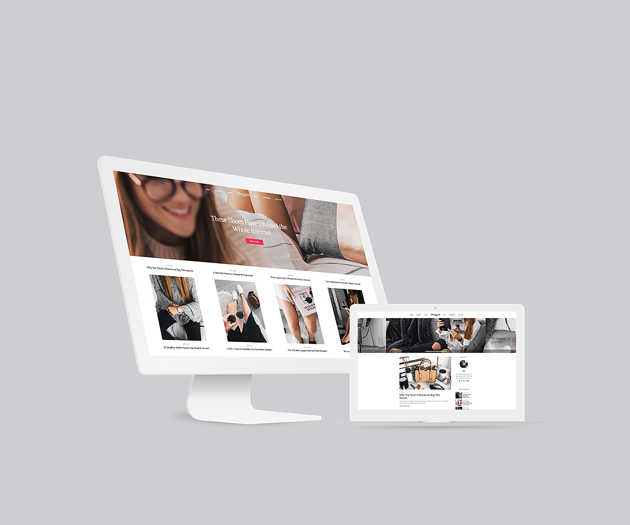 iMac和MacBook Air样机mockup插图