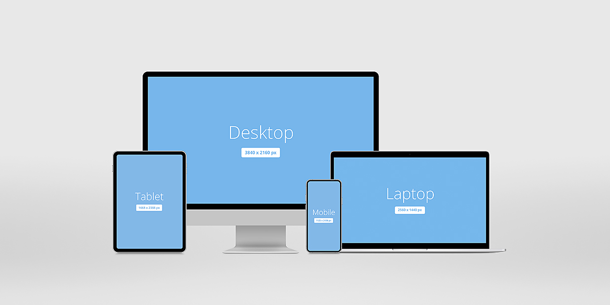 iMac、iPad、iPhone组合屏幕样机mockup插图