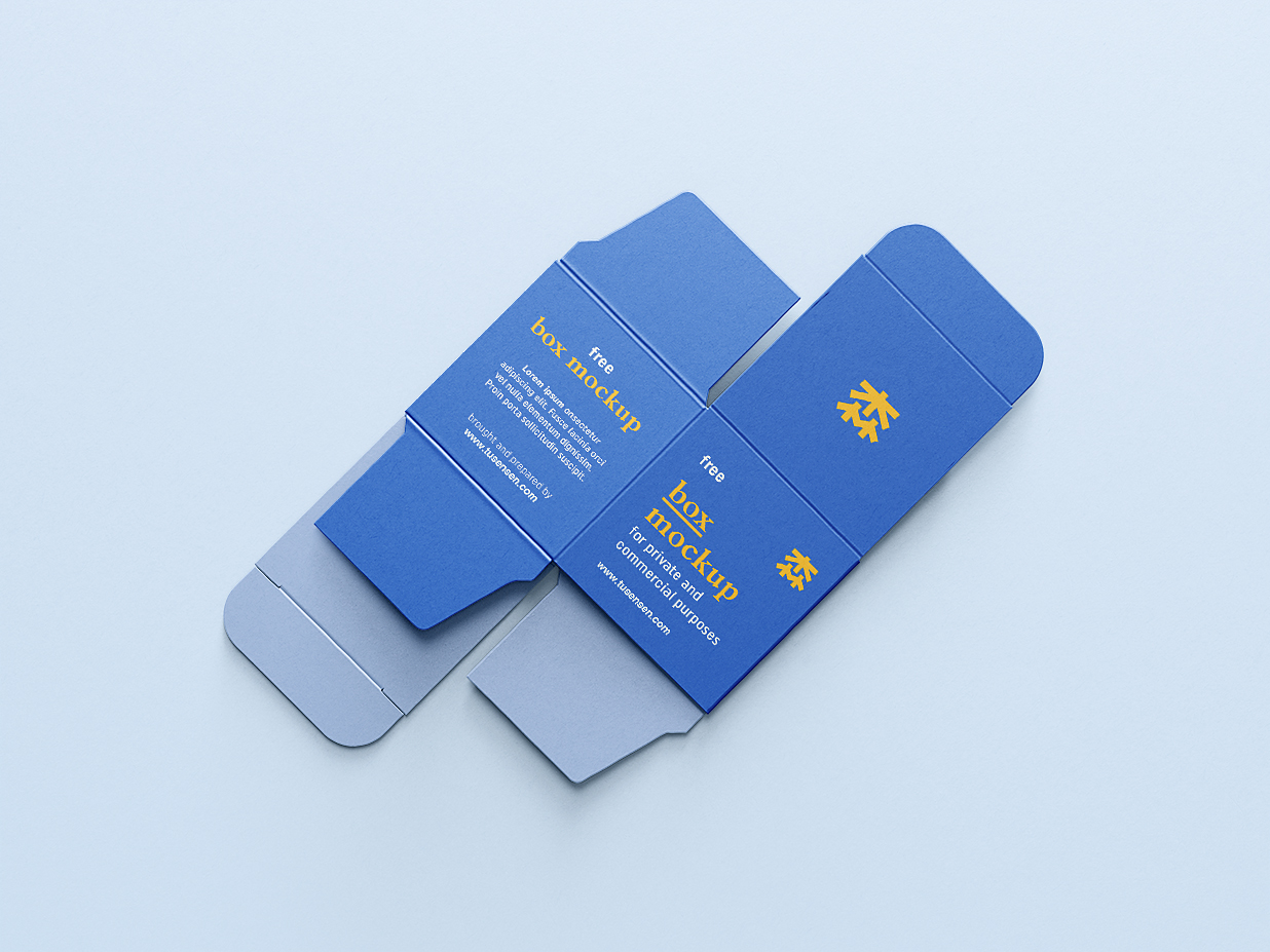 纸盒包装盒刀模刀版展开图样机mockup3组插图