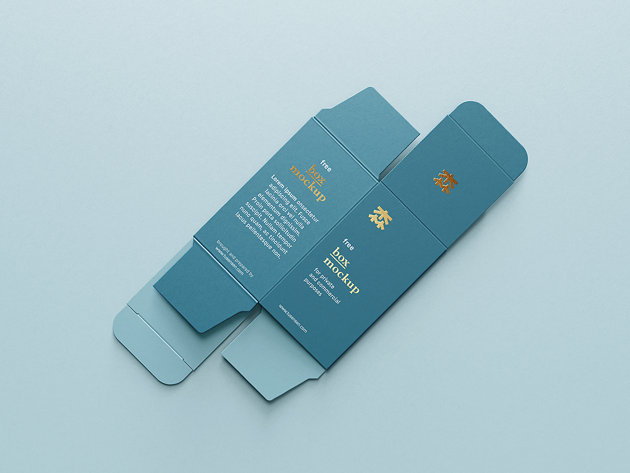 纸盒包装盒刀模刀版展开图样机mockup2组插图