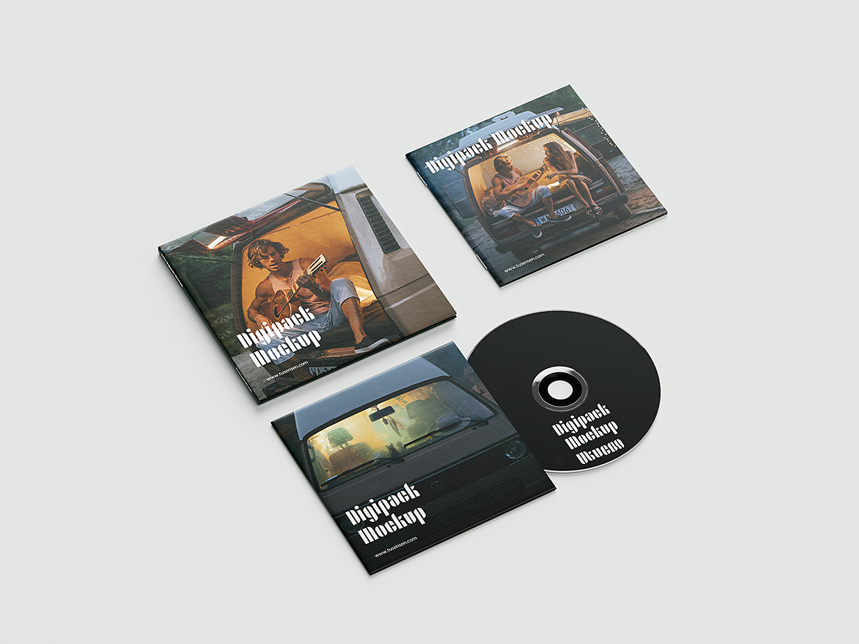 高质感CD光盘样机mockup5组插图