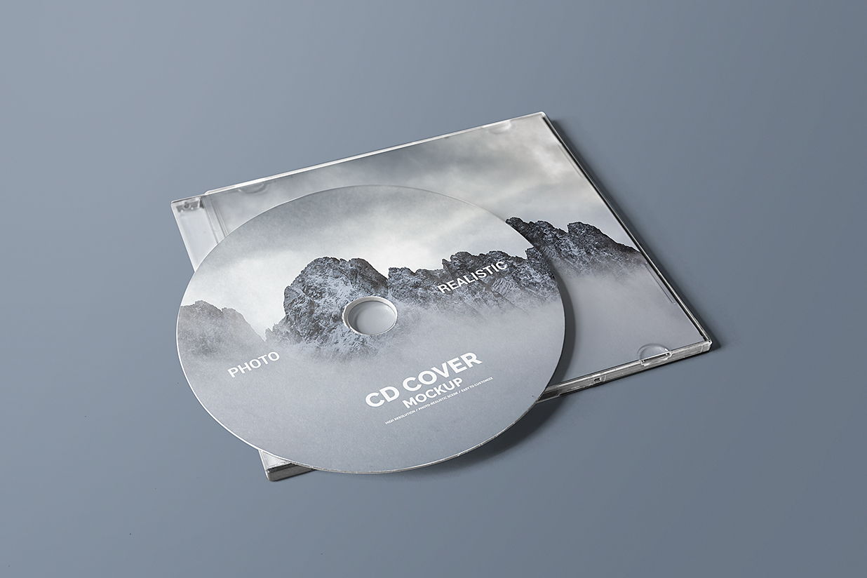 CD光盘封面样机mockup4组插图