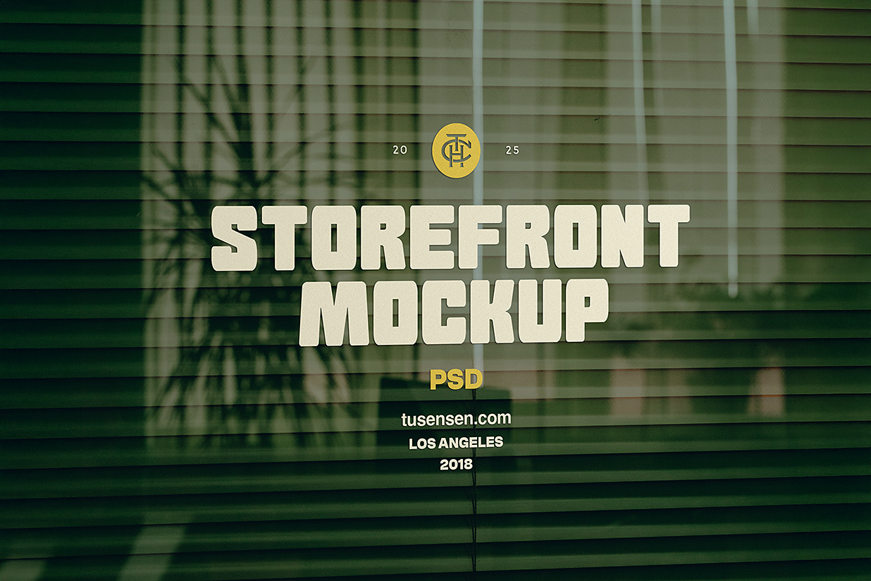 办公室工作室橱窗玻璃贴LOGO贴样机mockup插图