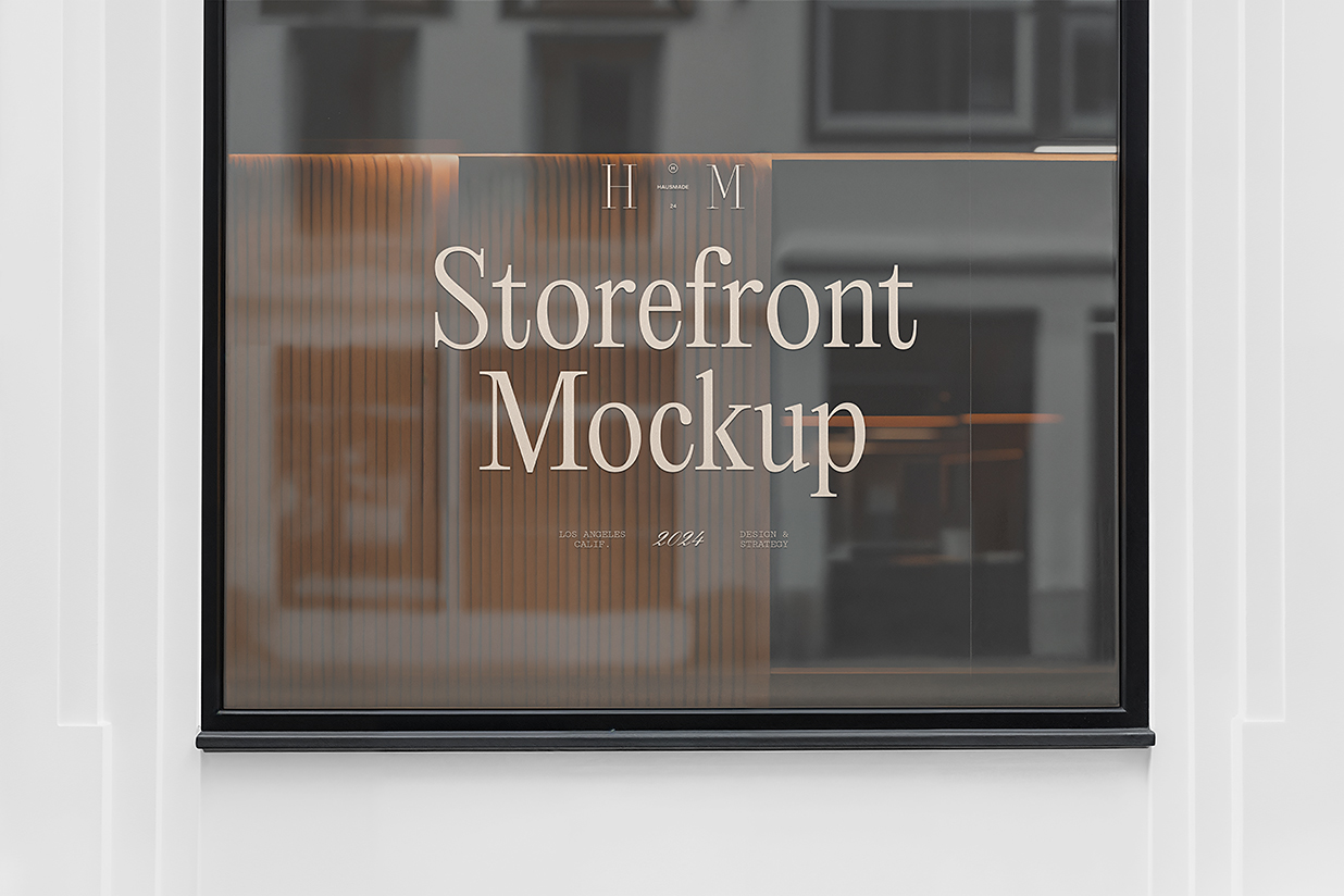 优雅的店面橱窗玻璃贴LOGO贴样机mockup插图