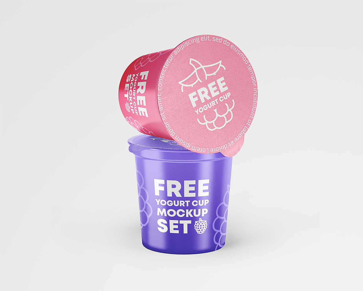 酸奶杯包装样机mockup2组插图