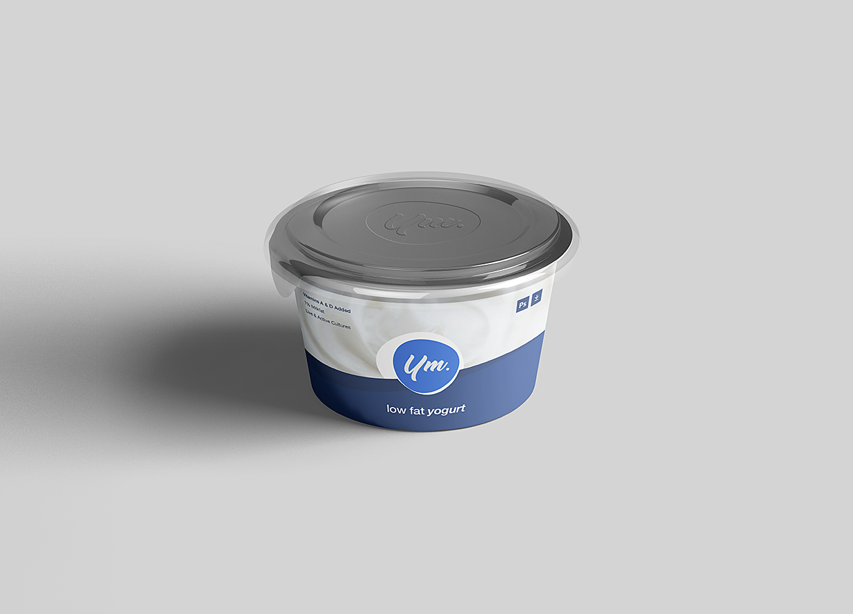 俩种规格的酸奶杯包装样机mockup7组插图