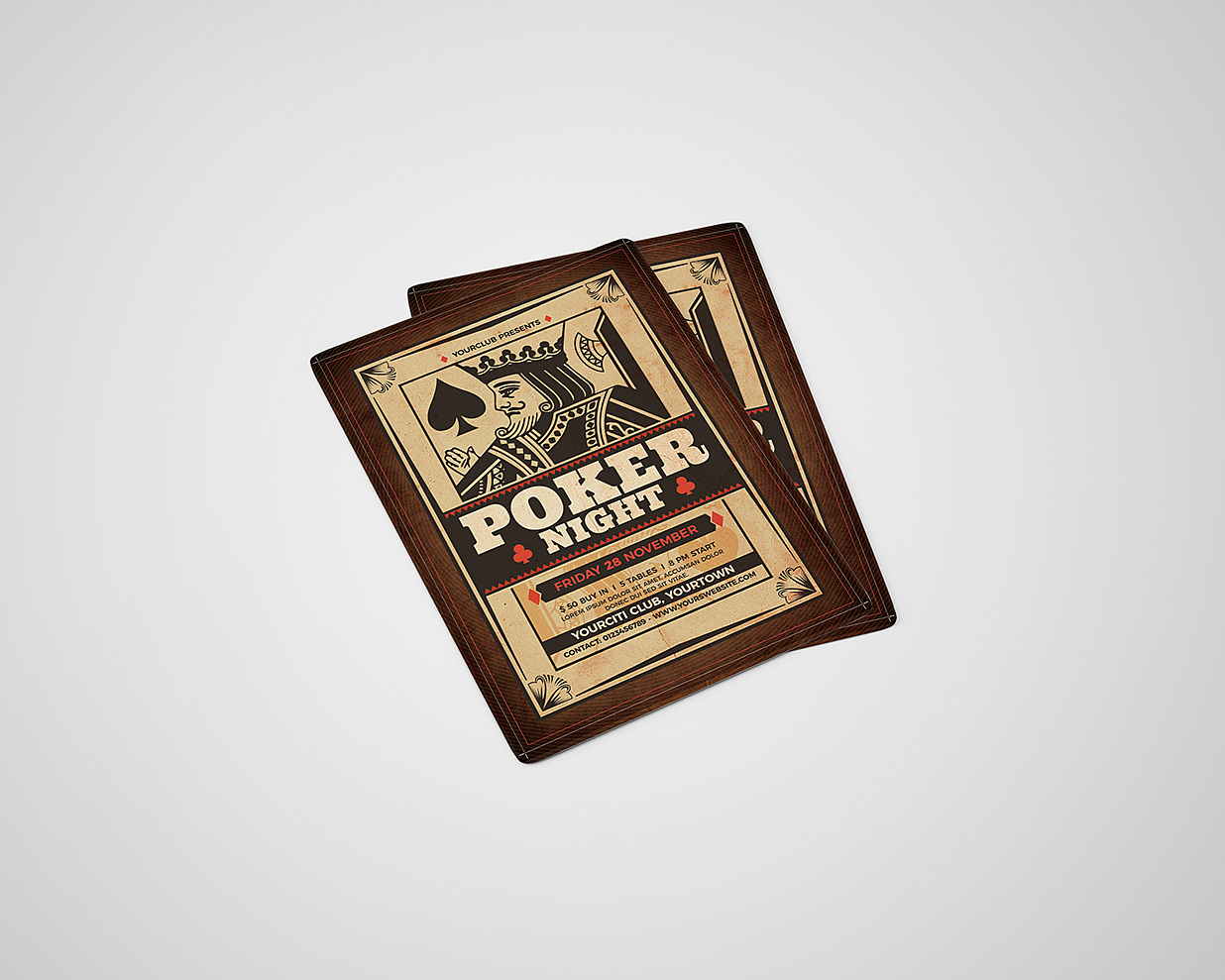 扑克牌塔罗牌卡牌样机 mockup4组插图