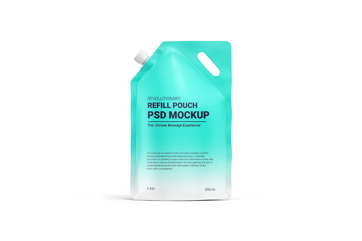 高质感斜口吸嘴袋自立袋包装样机 mockup16组插图