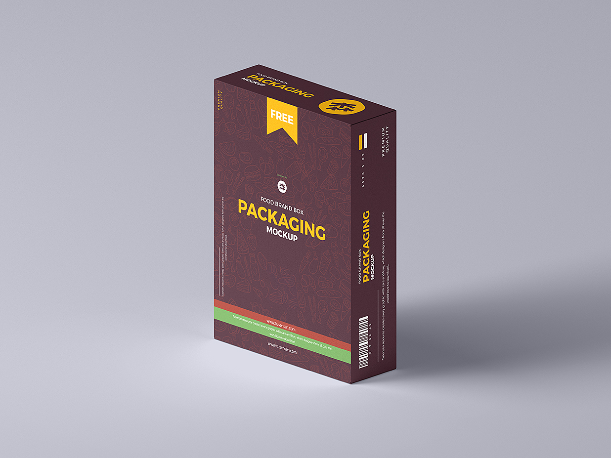 长方形食品包装盒纸盒礼盒样机mockup插图