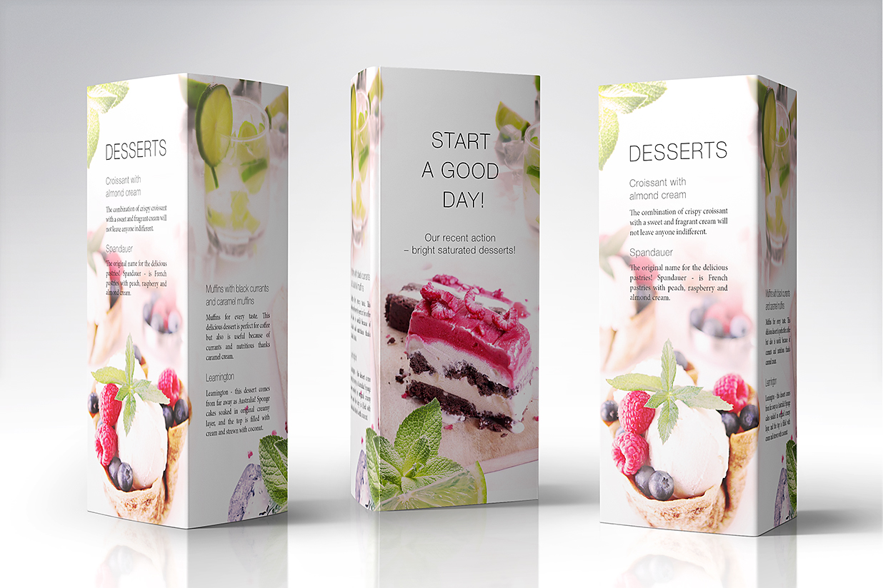 甜品食品包装纸盒样机mockup插图