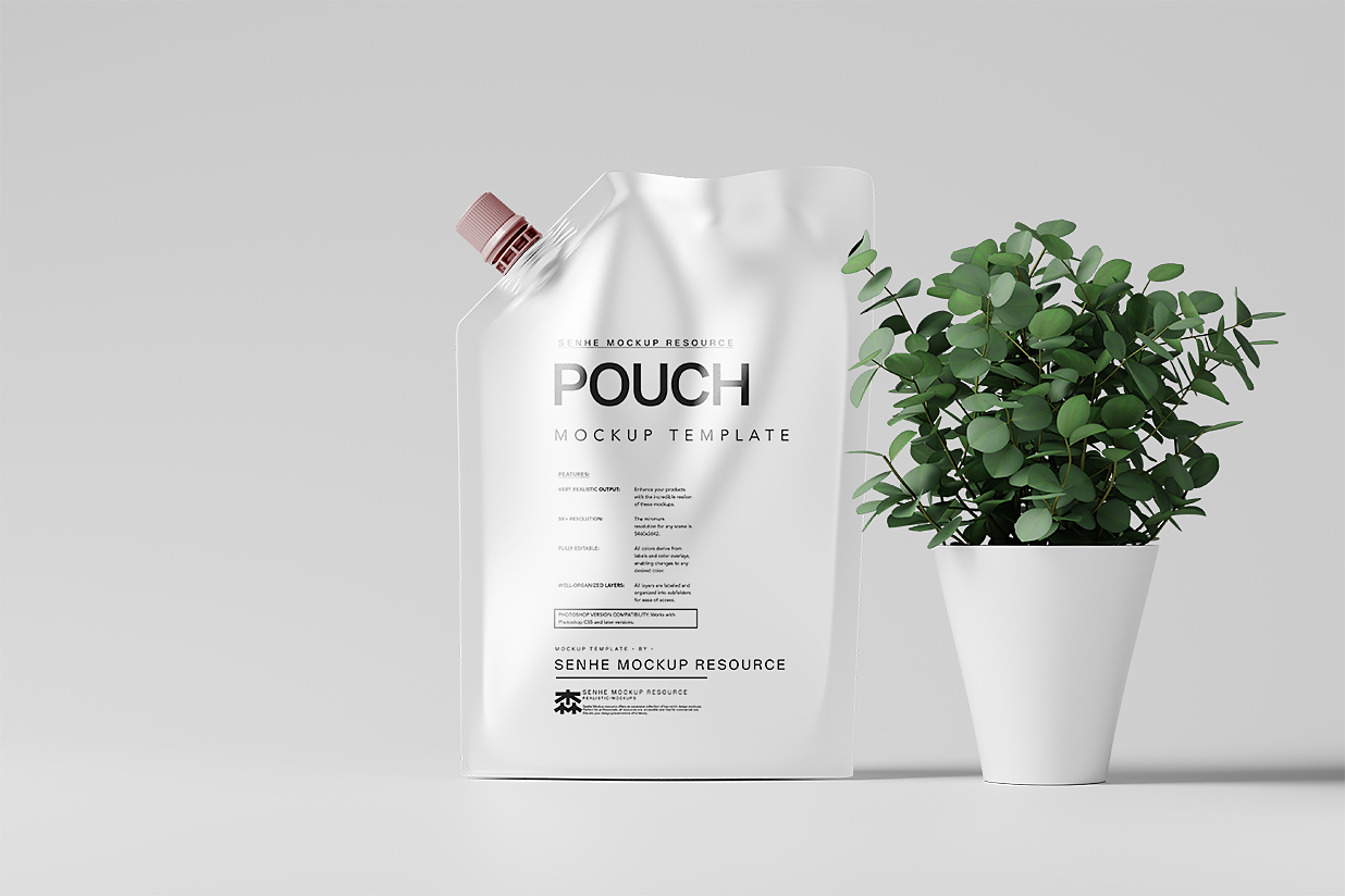 高质感斜口吸嘴袋自立袋包装样机 mockup10组插图9