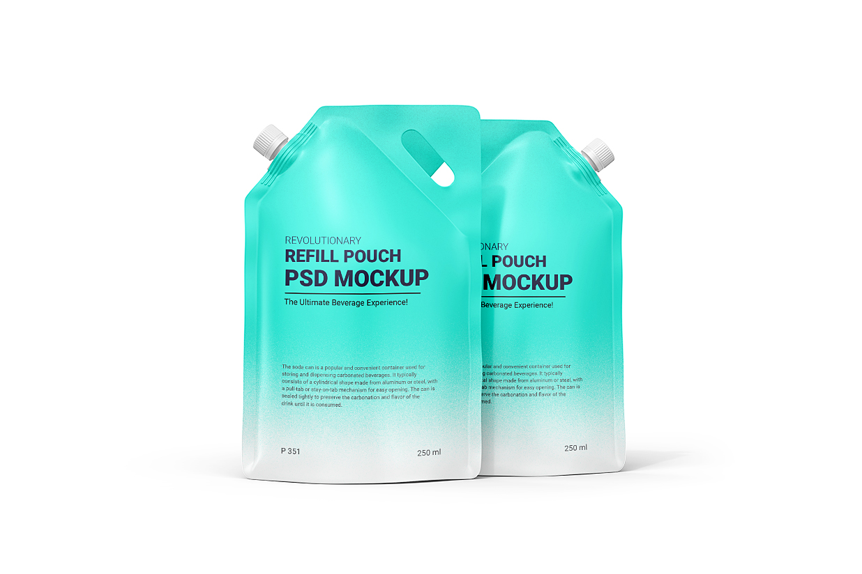 高质感斜口吸嘴袋自立袋包装样机 mockup16组插图10