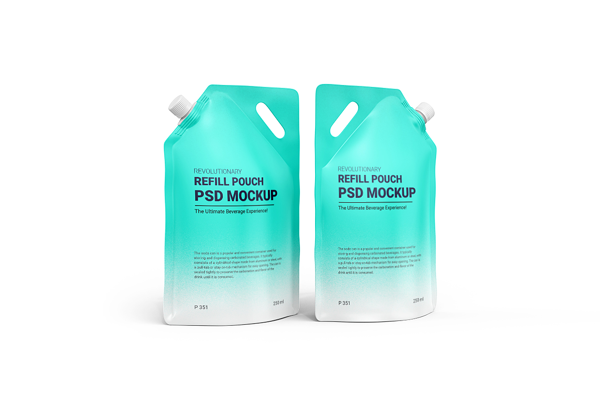 高质感斜口吸嘴袋自立袋包装样机 mockup16组插图12