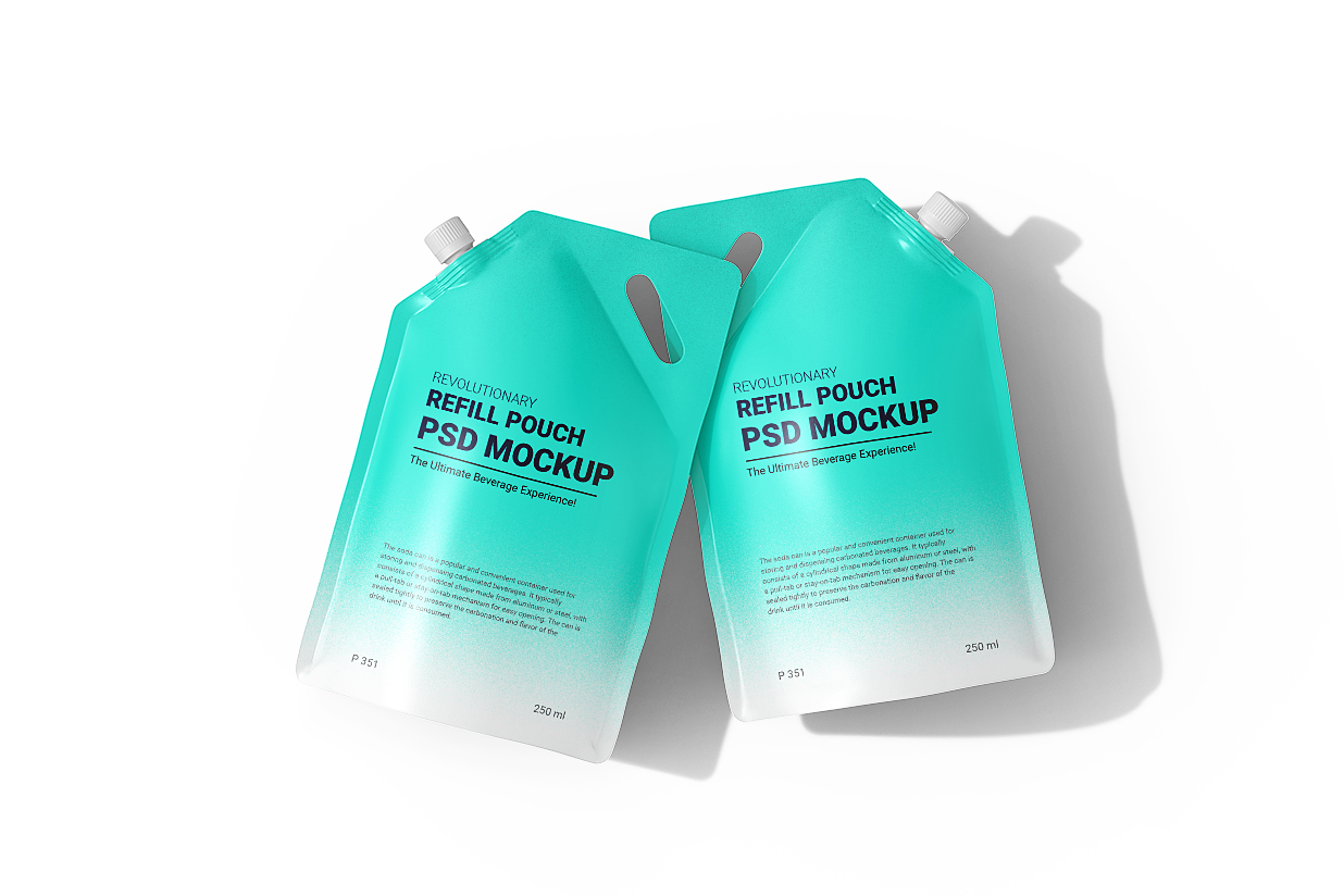 高质感斜口吸嘴袋自立袋包装样机 mockup16组插图13