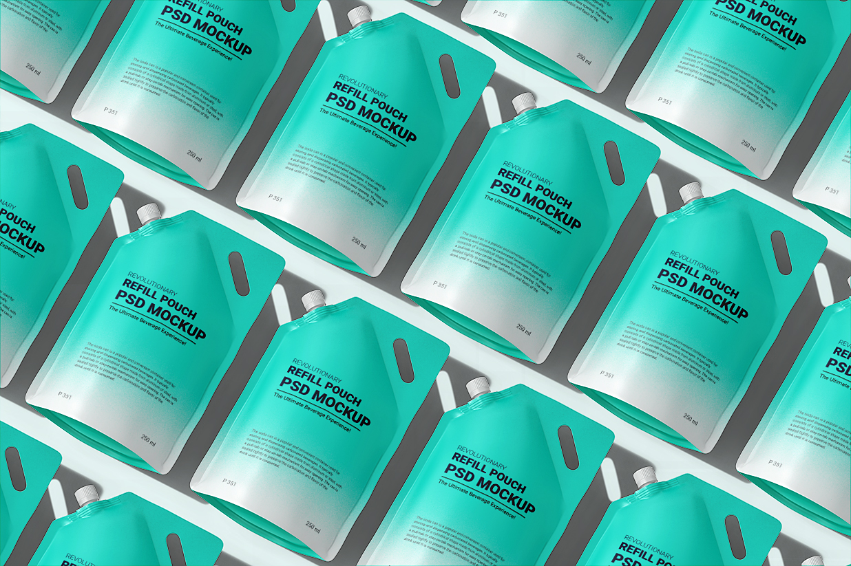 高质感斜口吸嘴袋自立袋包装样机 mockup16组插图15