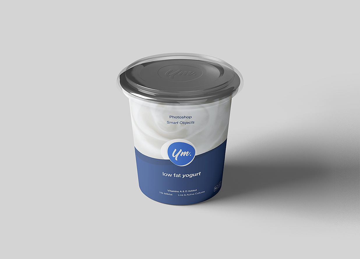 俩种规格的酸奶杯包装样机mockup7组插图1