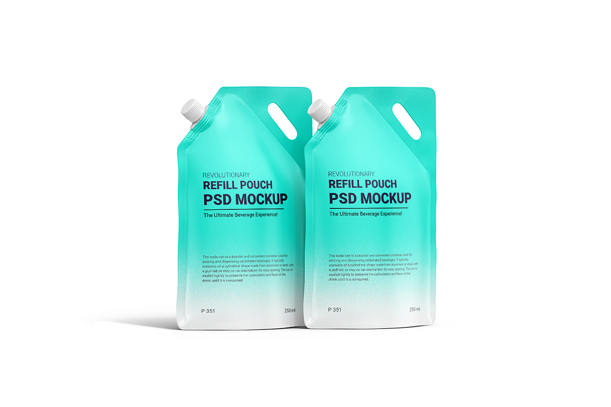 高质感斜口吸嘴袋自立袋包装样机 mockup16组插图1