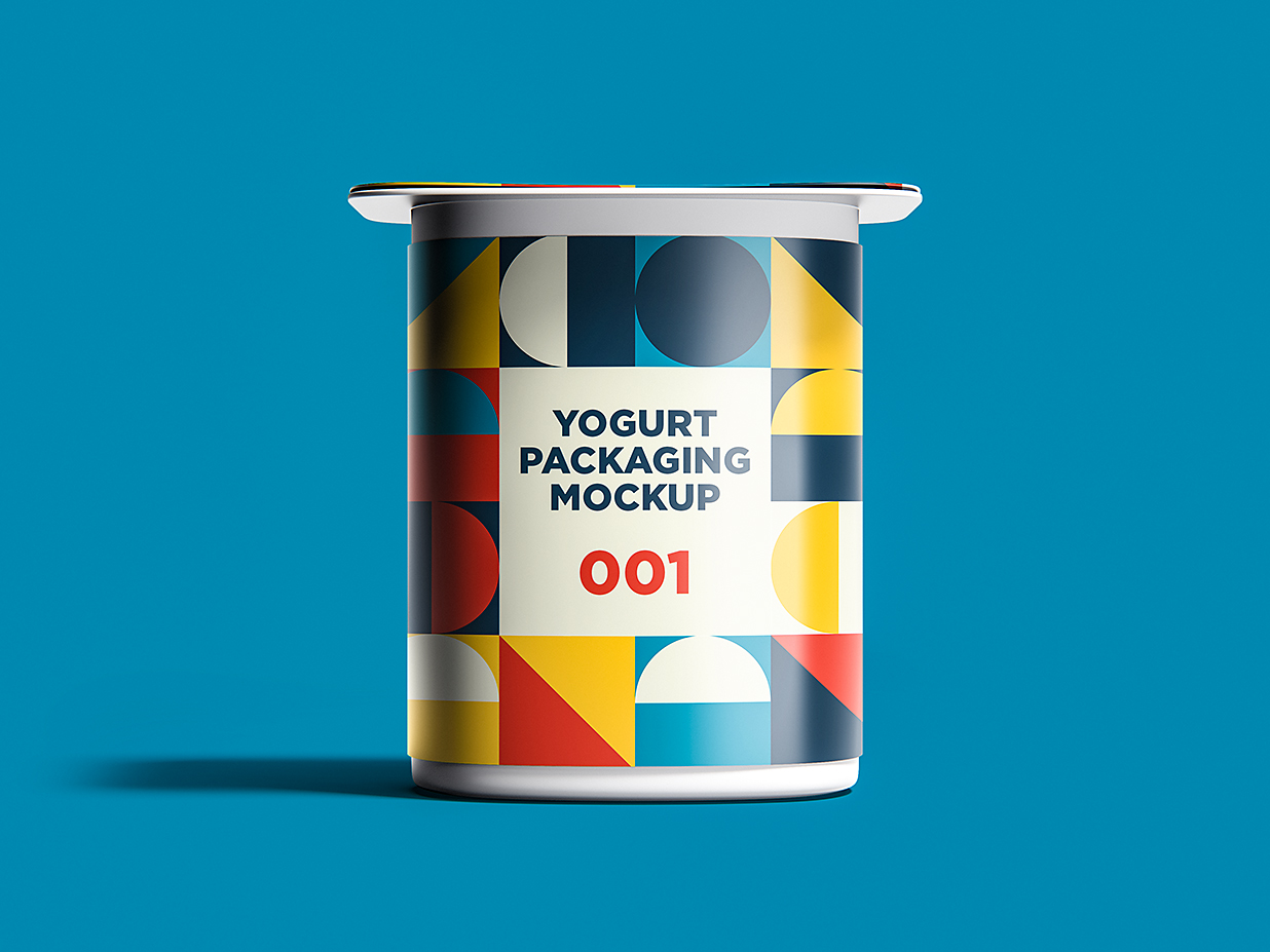 酸奶杯包装样机mockup3组插图1