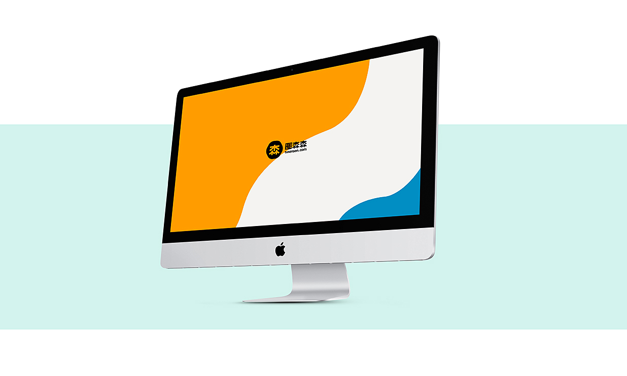 不同角度的iMac样机mockup2组插图1