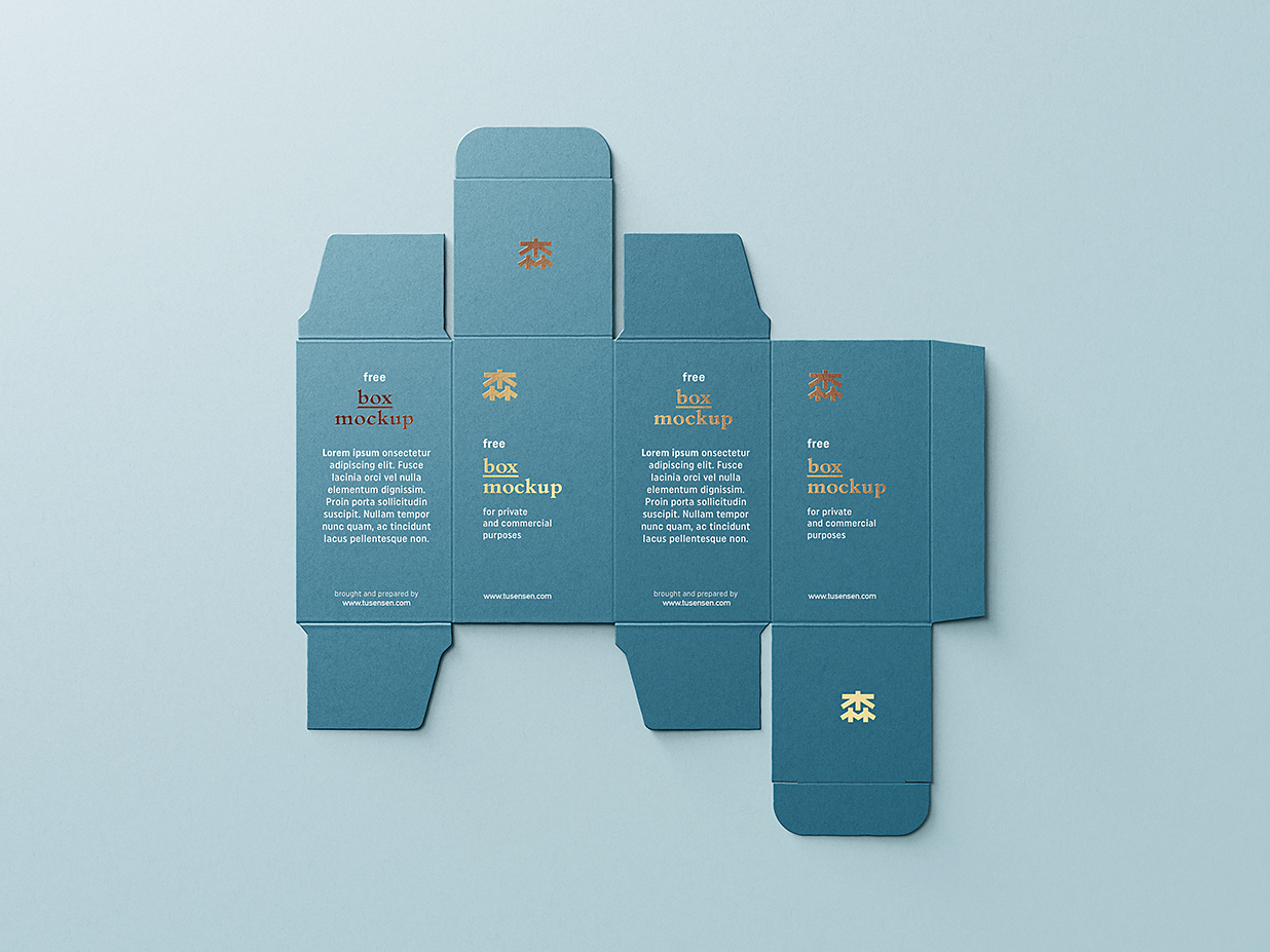 纸盒包装盒刀模刀版展开图样机mockup2组插图1
