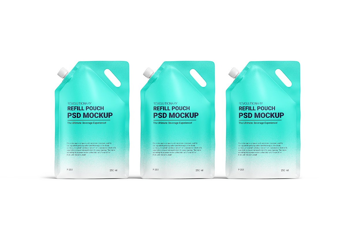 高质感斜口吸嘴袋自立袋包装样机 mockup16组插图2