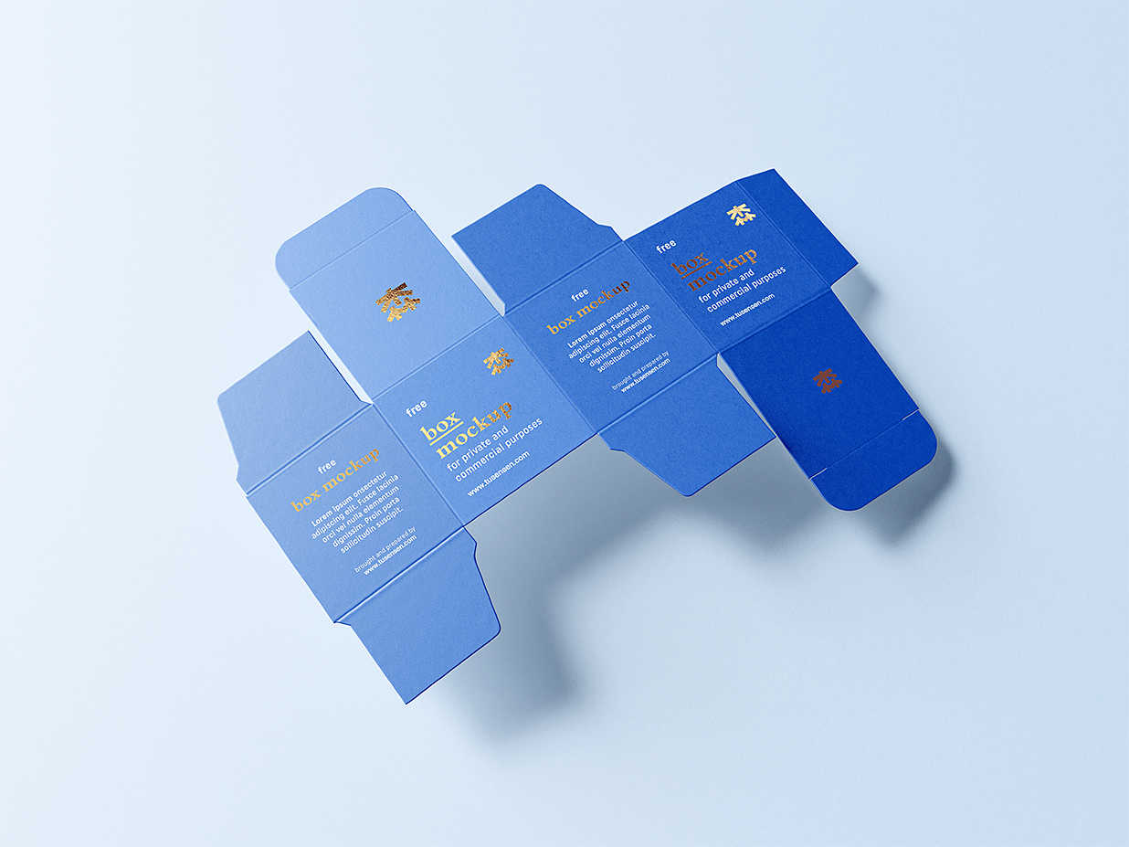 纸盒包装盒刀模刀版展开图样机mockup3组插图2
