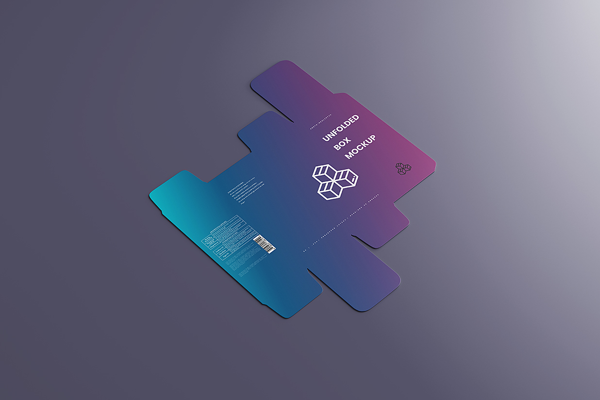 高质感纸盒包装盒刀模刀版展开图样机mockup5组插图2