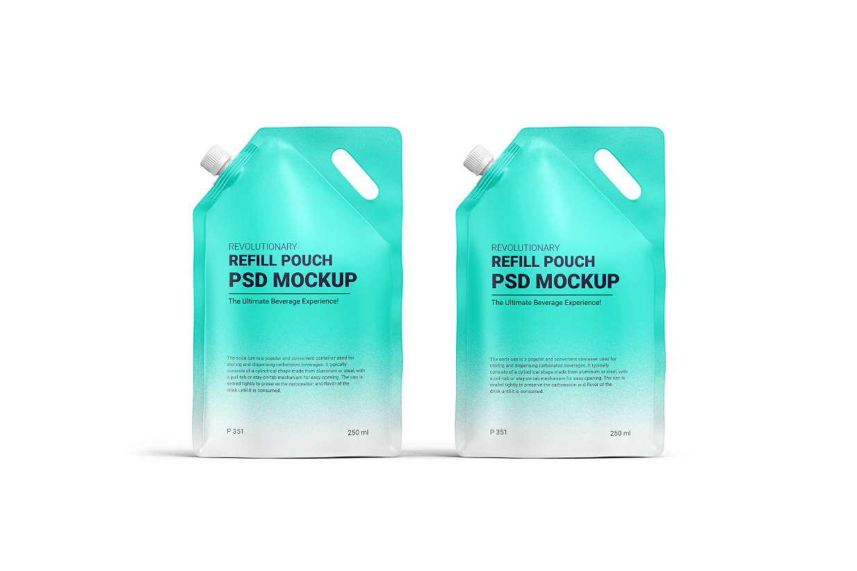 高质感斜口吸嘴袋自立袋包装样机 mockup16组插图3