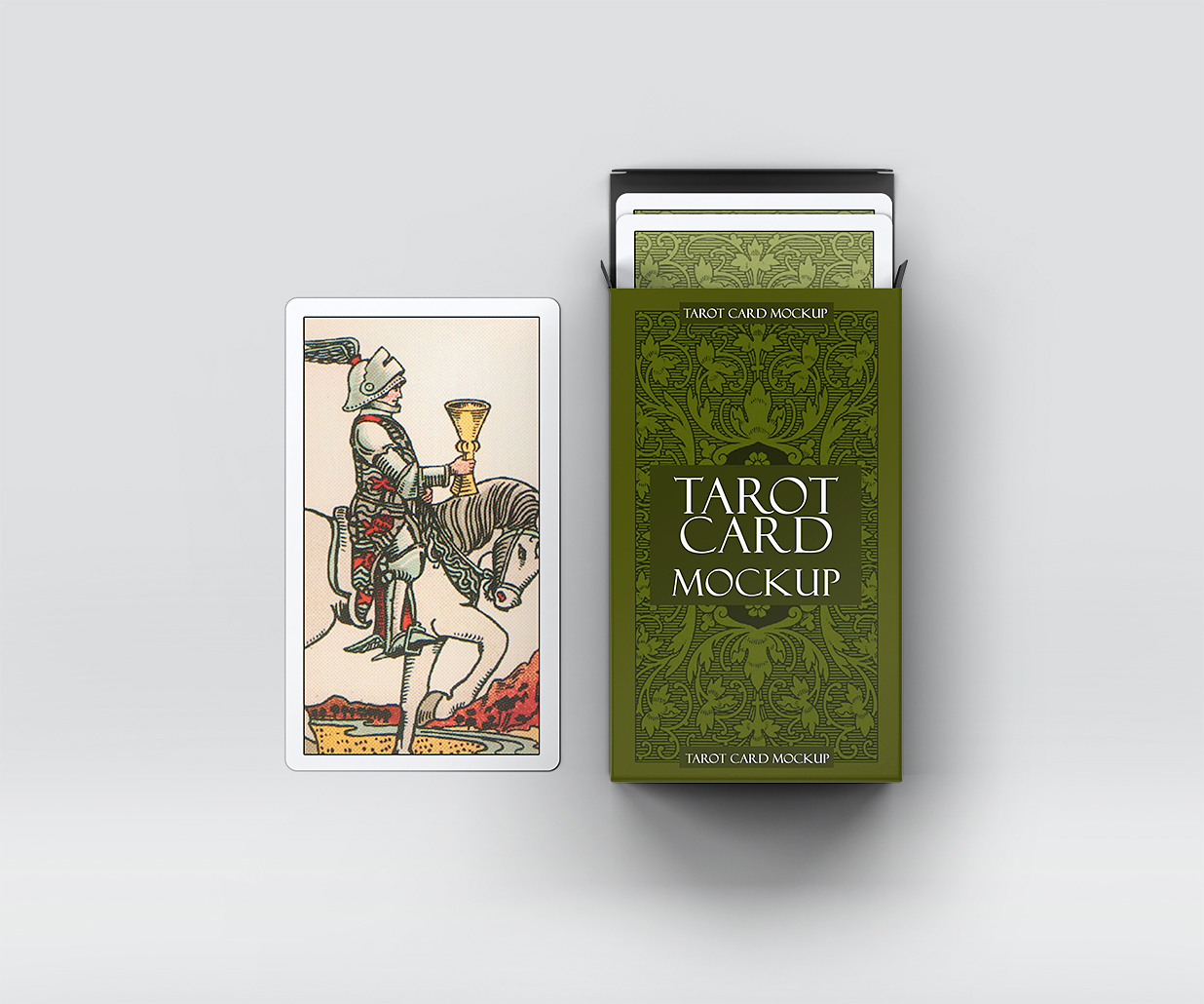 带包装盒的塔罗牌卡牌样机 mockup8组插图6