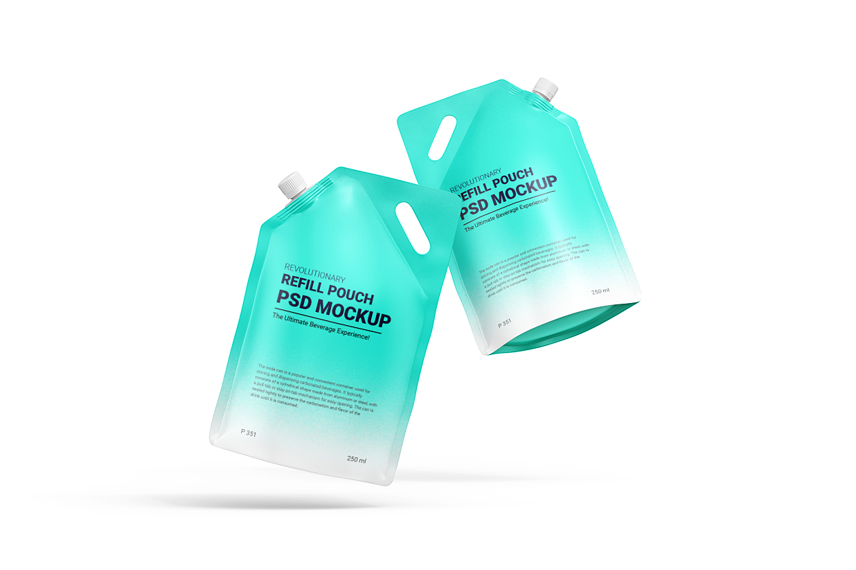 高质感斜口吸嘴袋自立袋包装样机 mockup16组插图6