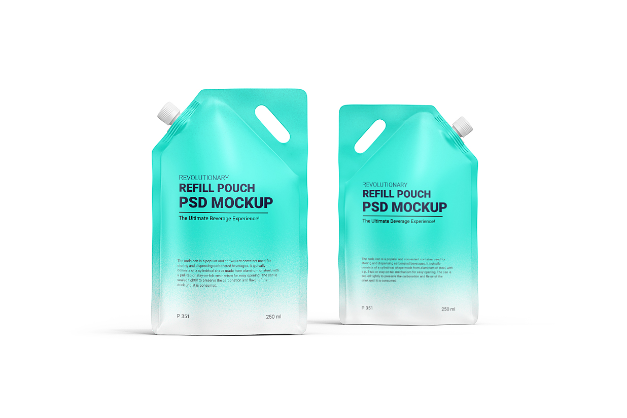 高质感斜口吸嘴袋自立袋包装样机 mockup16组插图7