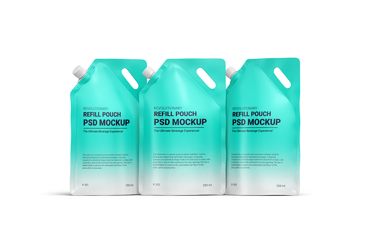 高质感斜口吸嘴袋自立袋包装样机 mockup16组插图8