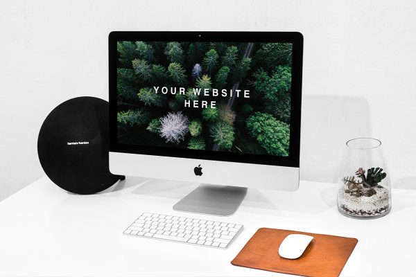 办公区的iMac样机mockup