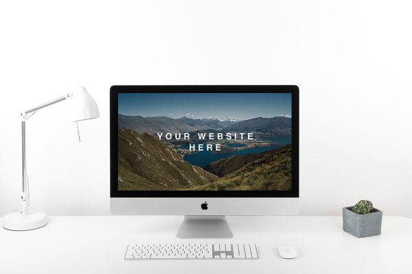 简约办公区的iMac样机mockup