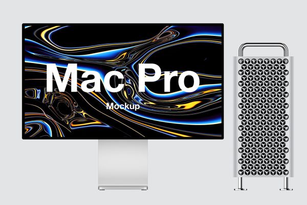 Mac Pro与机箱样机mockup