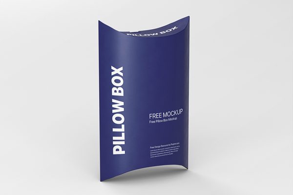 枕形牛皮纸包装盒纸盒样机mockup